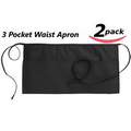 Waist Aprons Commercial Restaurant Home Bib Spun Poly Cotton Kitchen (2 Pockets)